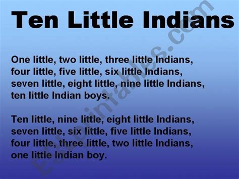 ten little indians lyrics